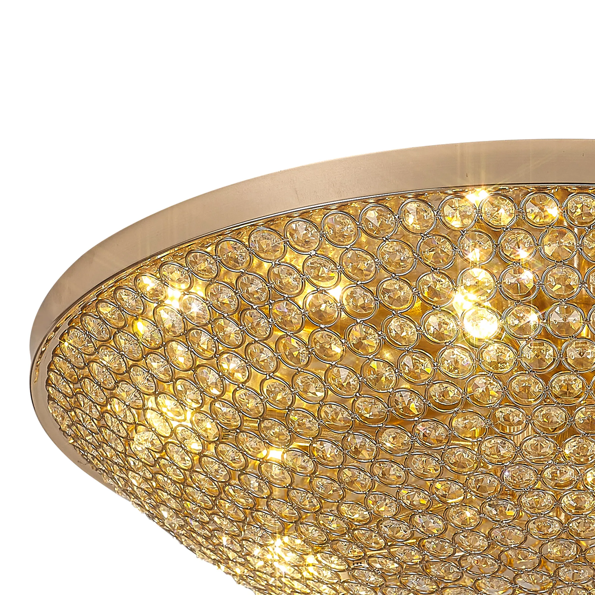 Ava Crystal Flush Ceiling 9 Light French Gold IL30763  Diyas Ava French Gold